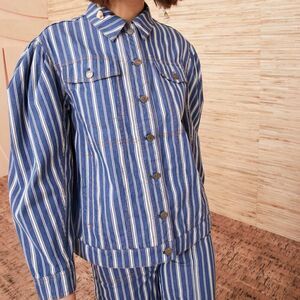 Ulla Johnson Odie Striped Denim Jacket